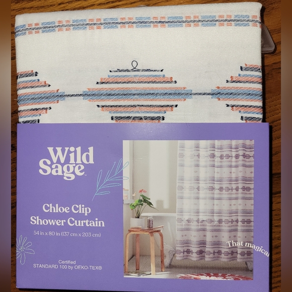 Wild Sage Bath Nwt Stall Size Shower Curtain 54x78 Multicolor Boho